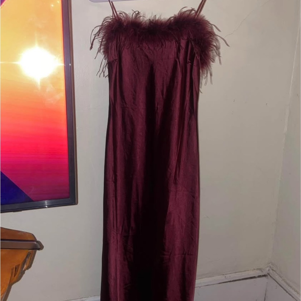 Red Slip Dress with Spaghetti Straps for Cocktail